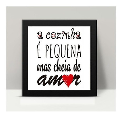 Quadro Com Moldura - Cozinha Cheia De Amor