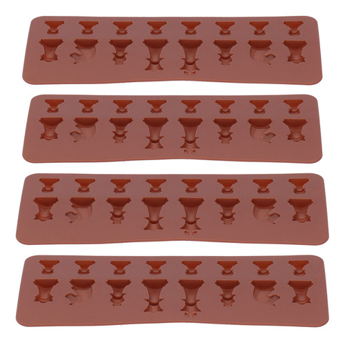 Molde De Silicona Con Forma De Ajedrez De 4 Piezas Para Past