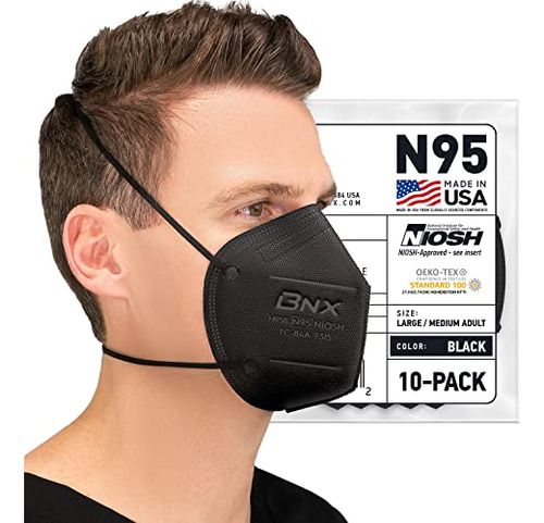 Máscara Bnx N95, Negra, Certificada Por Niosh, Made In...