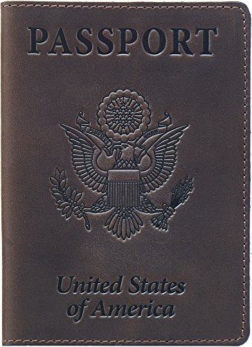 Shvigel Leather Passport Cover Holder Para Hombres Y Mujeres