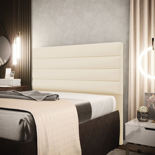 Cabeceira D'Rossi California Cama Box King 190 Cm Linho Cor A19 Bege