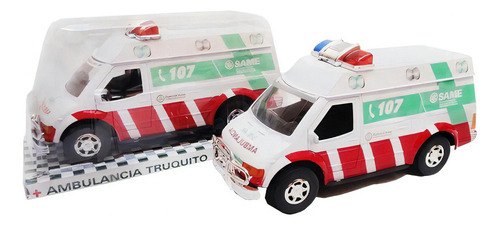 Ambulancia Camioneta De Juguete Same A Friccion 26cm Color Blanca