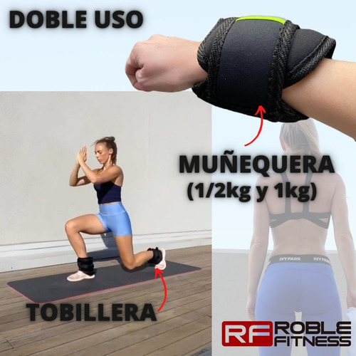 Imagen 2 de 9 de Tobillera Con Peso Ergonomica Neoprene 2 Kg C/u Precio Par