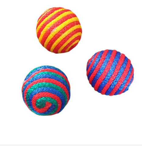 Juguete Pelota Para Gato Con Hierva Gatera Pack X 3 Uni 