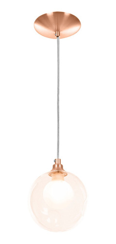 Lustre Pendente New Cobre Harmony Bolinha Ambar