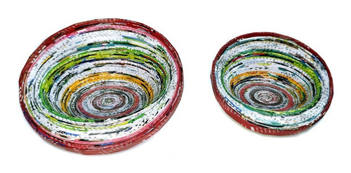 Platos Decorativos Cuencos Bowl Eco Artesanía Papel Revistas