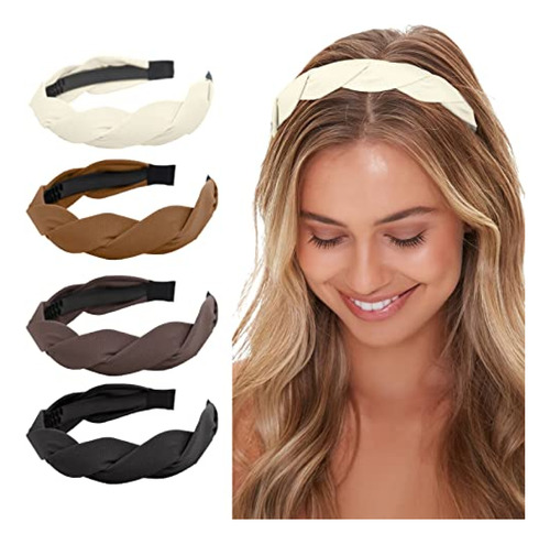 Cintillo  Wovowovo 4 Piezas Diadema Trenzada Para Mujeres Ni