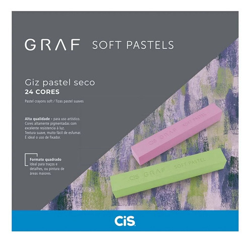 Giz Seco Graf Soft Pastel 24 Cores Cis 70.3200
