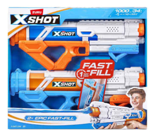 Lanzador Pistola De Agua X Shot Fast Fill 2 Pz Zuru