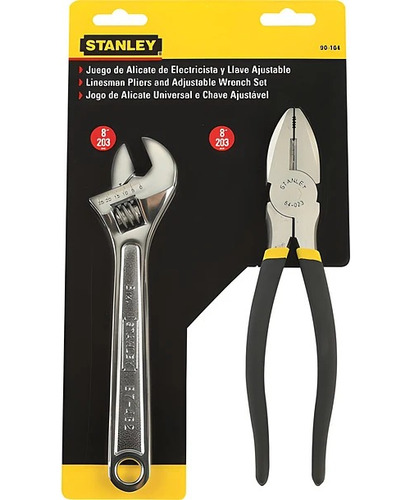 Kit Alicate Electricidad Y Llave Ajustable Stanley 90-164