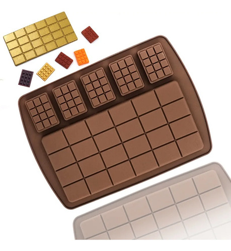 Molde Silicona Tableta De Chocolate Jabon Vela Salmón