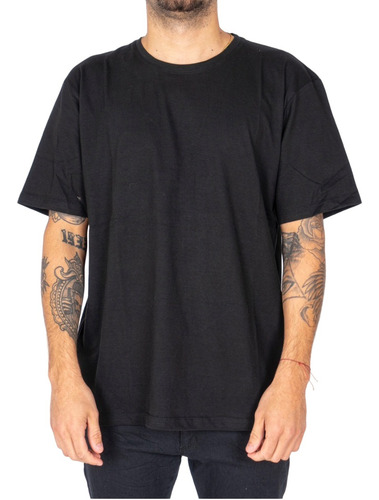 Remera Oversize Hombre Negra Talles Grandes Unisex Premium