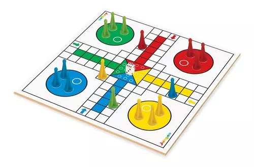 Jogo de Ludo - Brinquedos Educativos - Tabuleiro em Madeira