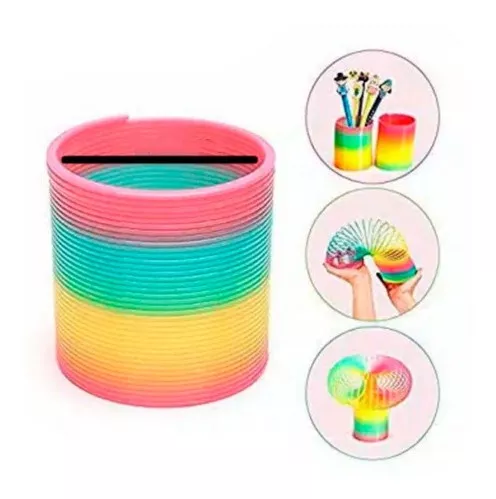 Tradineur - Muelle Arcoíris - Colores Brillantes - Ideal para el  antiestrés, regalo para niños, premios de clases, Ø 6,5 cm