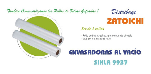 Pack Repuesto 2 Rollos De Bolsas Envasadora Al Vacío Sikla