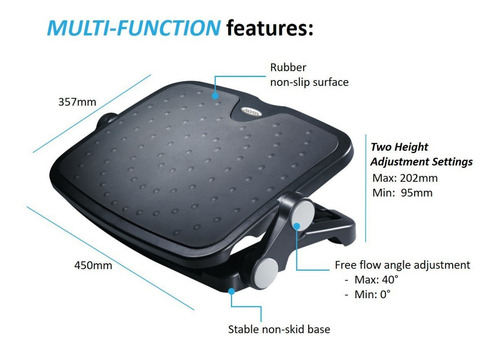 Imagen 2 de 5 de Reposa Pies Aidata Luxe Comfort Ergonomico Antideslizante