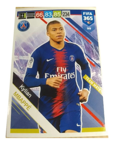 Carta Kylian Mbappe Adrenalyn Fifa 365 2019 Base