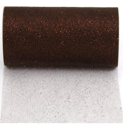 Kel-toy Glitter Tul Fabric, 6 Pulgadas Por 25 Yardas, Chocol