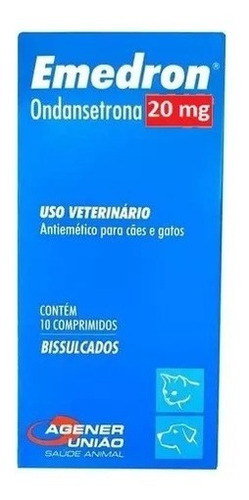 Emedron Antiemético 20mg P/ Cães E Gatos 10 Comp Agener