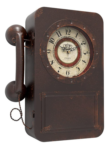 Reloj De Pared De Teléfono Antiguo Retro Caja Fuerte O...