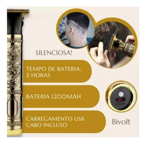 Maquina De Acabamento Barba E Aparador De Pêlos Raspa Cabeça