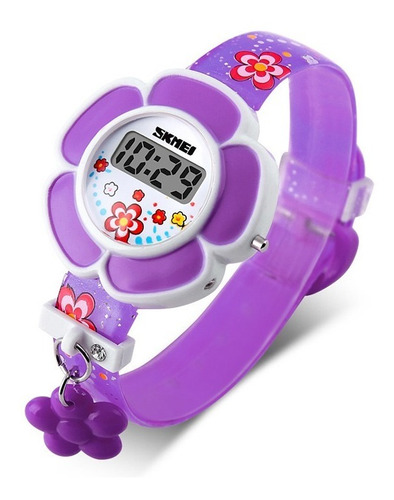 Reloj Skmei 1144 Diseño De Flor Para Niña Digital Sumergible