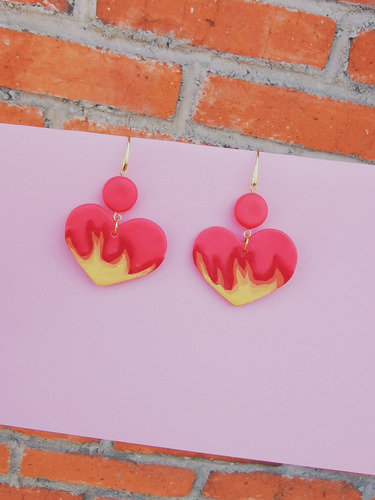 Aretes Corazon Fuego