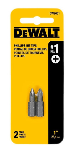 Bit 1/4'' Ponteira Phillips N1 X 25mm 2 Un Dewalt Dw2001