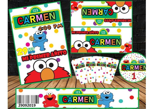 Kit Imprimible Elmo Plaza Semamo Come Galletas