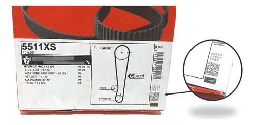 Correa De Tiempo Gates Europa Para Hyundai Atos Kia Picanto