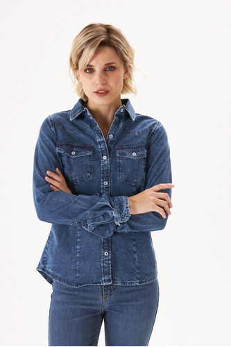 Camisa Western Azul Para Mujer Lee