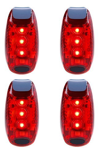 4 Luces De Seguridad Impermeables Rojas Para Correr, Caminar