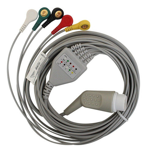 Cable Ecg De 5 Derivaciones Tipo Snap Compatible Philips/hp