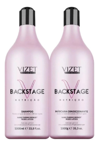 Kit Backstage Nutrição Intensiva Shampoo + Máscara Vizet 1lt