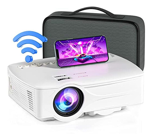 Proyector Wifi Portátil 1080p 7500l Compatible Con Excel Color Blanco