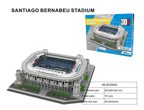 Rompecabezas 3d Estadio Santiago Bernabeu Real Madrid