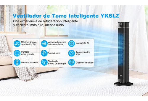 Ventiladores De Torre 40 Inch 9 M/s Silencioso 3 Velocidades
