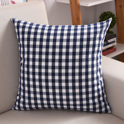 Fundas De Almohada Lino A Rayas Azul Oscuro Navidad 6 Piezas