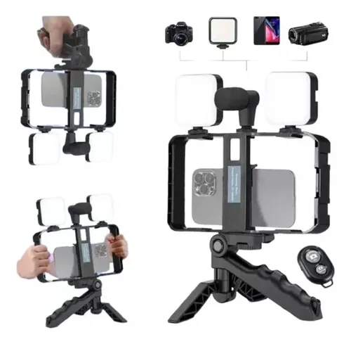Trípode Soporte Celular Con 2 Luces Led Para Grabar Videos