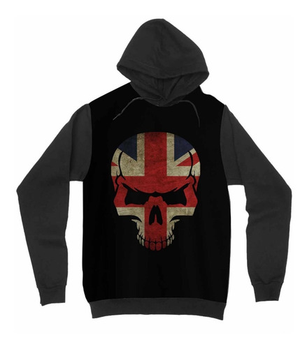 Blusa Moletom Caveira Grã Bretanha England Skull Red Inverno