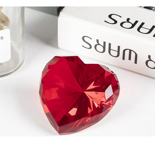 Ruby Crystal Diamonds Paper Weights With Gift Box, 80mm R...