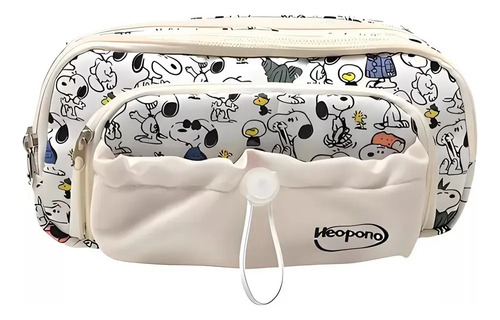 Lapicera Cosmetiquera Doble Cierre Snoopy 10x20 Cm Peanuts