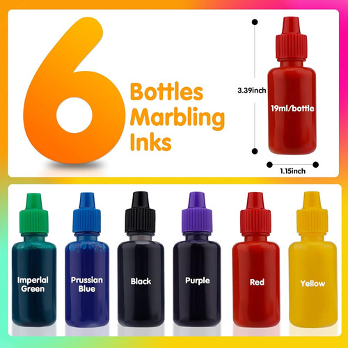 Kit De Pintura Para Marmolar 6 Botellas De Tinta De 19 Ml