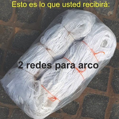 Imagen 4 de 8 de 2 Redes Arco Futbol 11 Profesional 7,5 X 2,5m Parante 30cm - Material Virgen Resistente Sol Y Lluvia