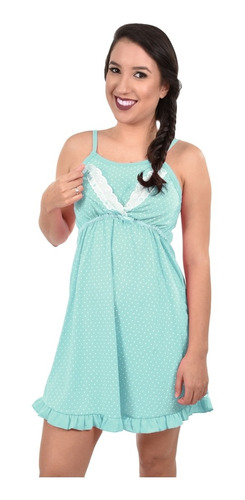 Imagem 1 de 2 de Camisola Amamentação Gestante Plus Size Pós Parto Malha Alça