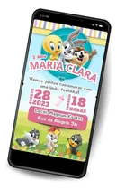 Comprar Convite Digital Baby Looney Tunes Para Enviar Via Whatsapp