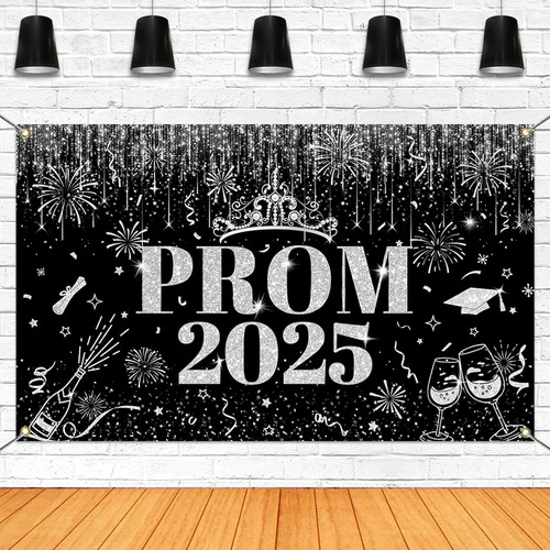 Banner De Graduación 2025 Con Corona De Plata