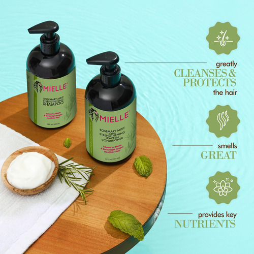 Champú Fortalecedor De Menta Y Romero Con Biotina 355 Ml