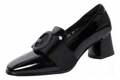 Zapatos Gruesos De Tacón Bajo Con Punta Cerrada Para Mujer,