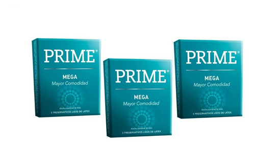 Preservativo Prime Mega X 3 Cajitas X 3 Unidades
